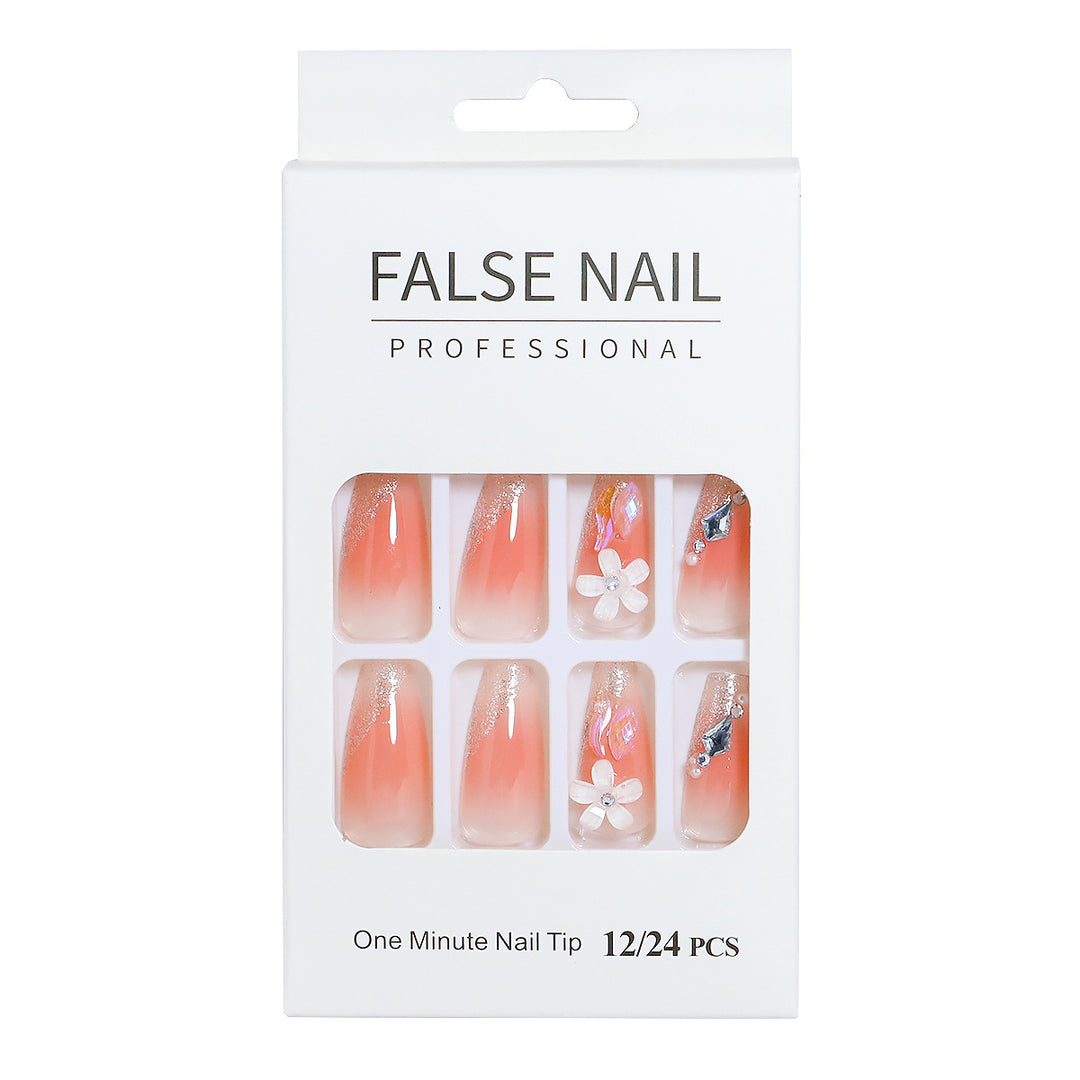 Decorative Press-On Nail Set with 3D Accents Bowlift