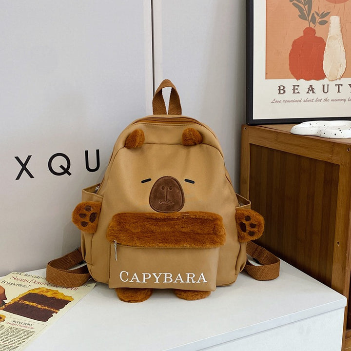 Playful Capybara Plush Backpack