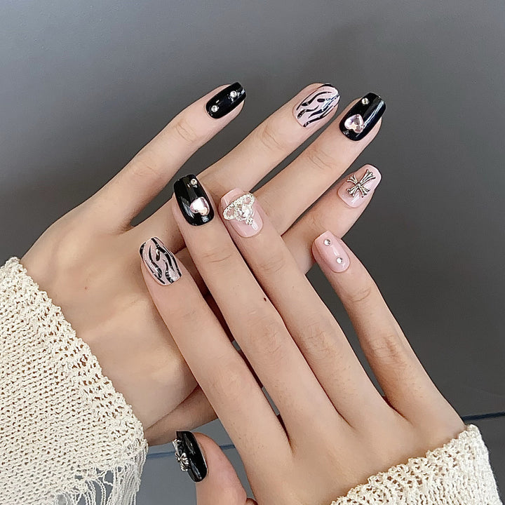 Themed Nail Art Press-On Nails with Cute Character and Bow Designs Bowlift