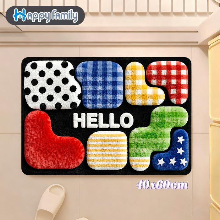 Stylish Geometric Pattern Bath Mat Bowlift