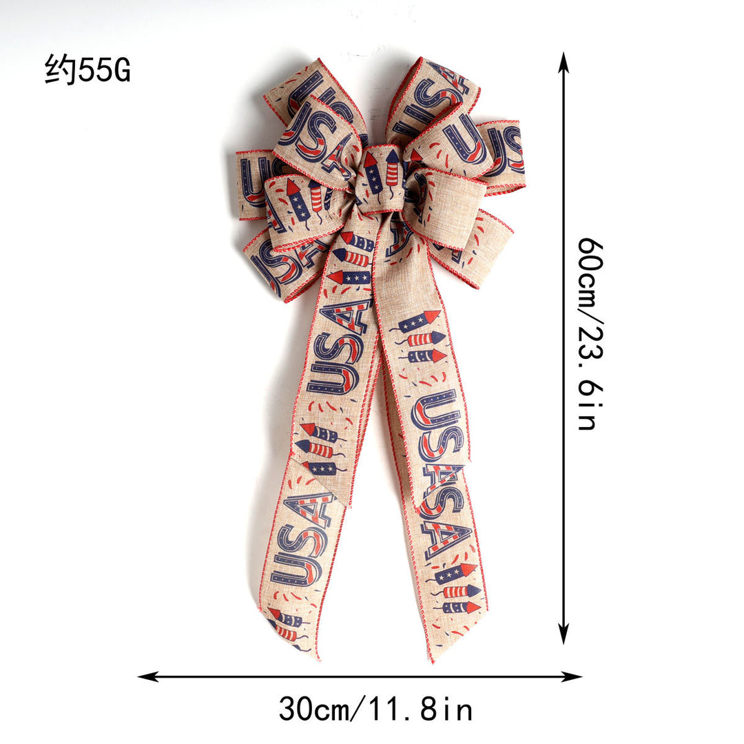 Unisex decorative bow made of ribbon with long ribbons for door and wall Bowlift