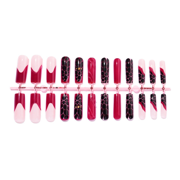 Artistic Press-On Nail Set with Decorative Patterns Bowlift
