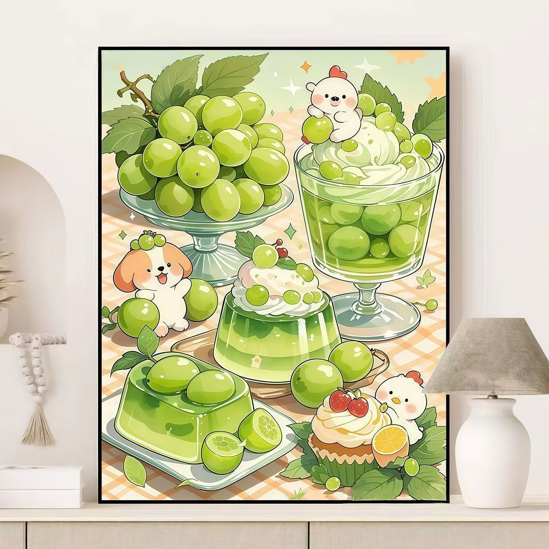 Fruity Dessert-Themed Canvas Art Print Bowlift