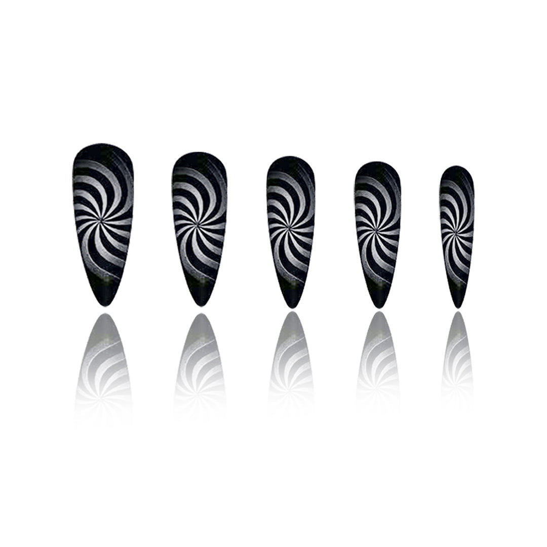 Artistic Spiral Design Nail Enhancements Bowlift