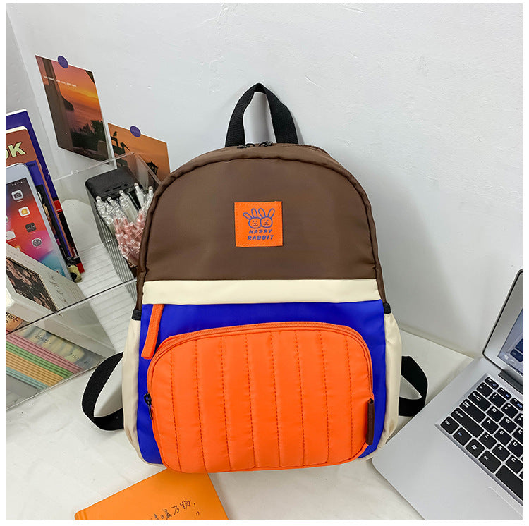 Color-Block Casual Backpack Bowlift