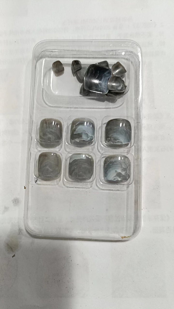 Marble Effect Press-On Nail Set Bowlift