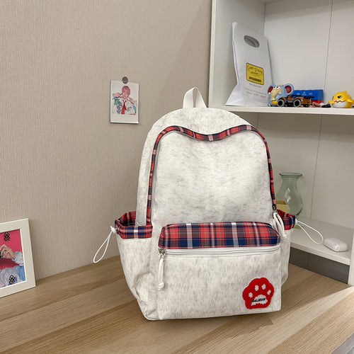Casual Plaid Pattern School Backpack