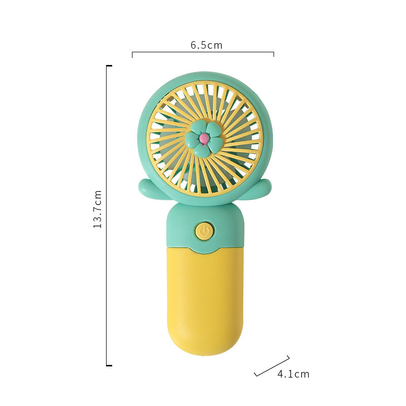 Unisex Portable Hand Fan with Cheerful Flower Design Bowlift