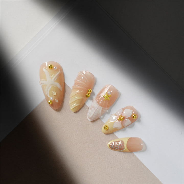 Elegant Floral Design Nail Set Bowlift