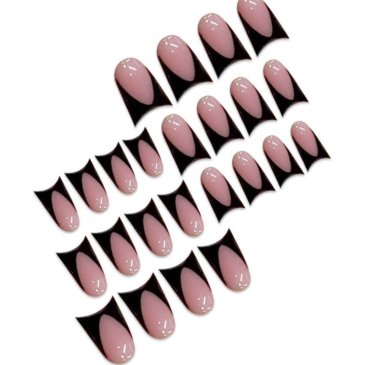 Stylish Stiletto Press-On Nails with Geometry Design Bowlift