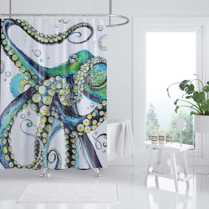 Ocean-Themed Art Shower Curtain Bowlift