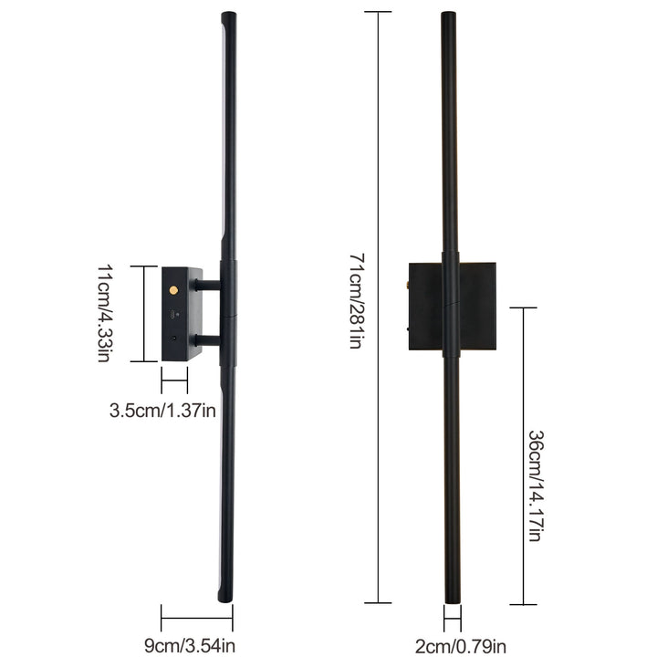 Wireless Rechargeable Linear Wall Lamp Stepless Dimming Plug-in Wall Light