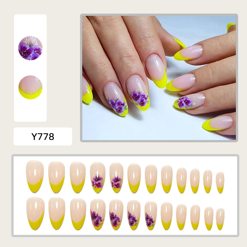 Nail art with playful flower and gradient color design Bowlift