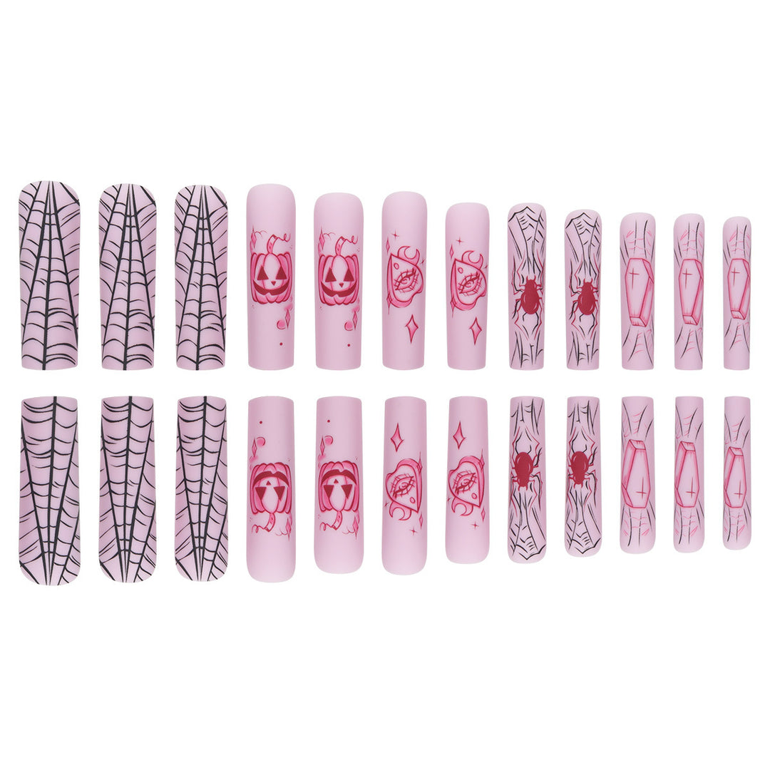 Artistic Press-On Nails with Halloween Theme Bowlift