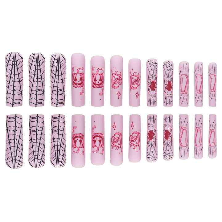 Artistic Press-On Nails with Halloween Theme Bowlift