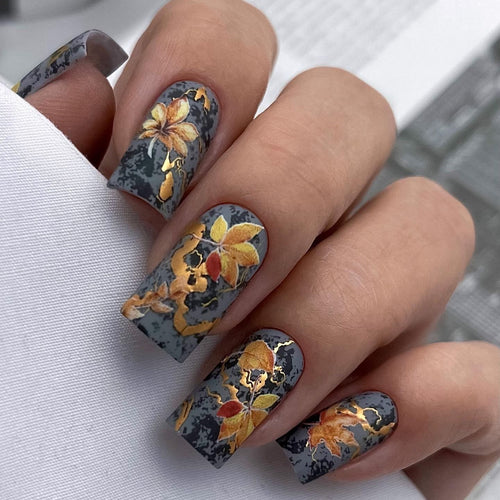 Artificial nails with colorful flower designs Bowlift