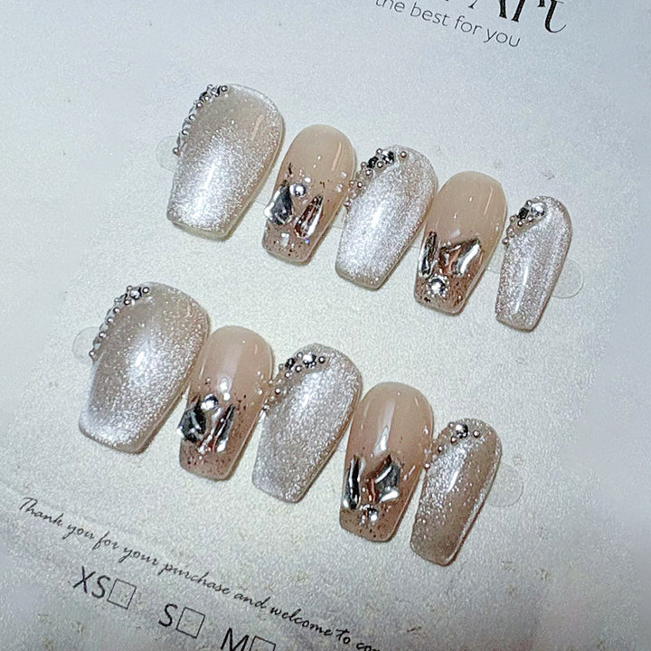 Classic French Tip Press-On Nail Set Bowlift
