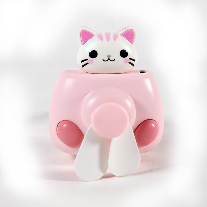Ladies portable mini cooler fan with cat motif Bowlift