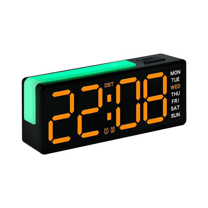 Digital LED Alarm Clock with Integrated Temperature and Day of Week Display Bowlift