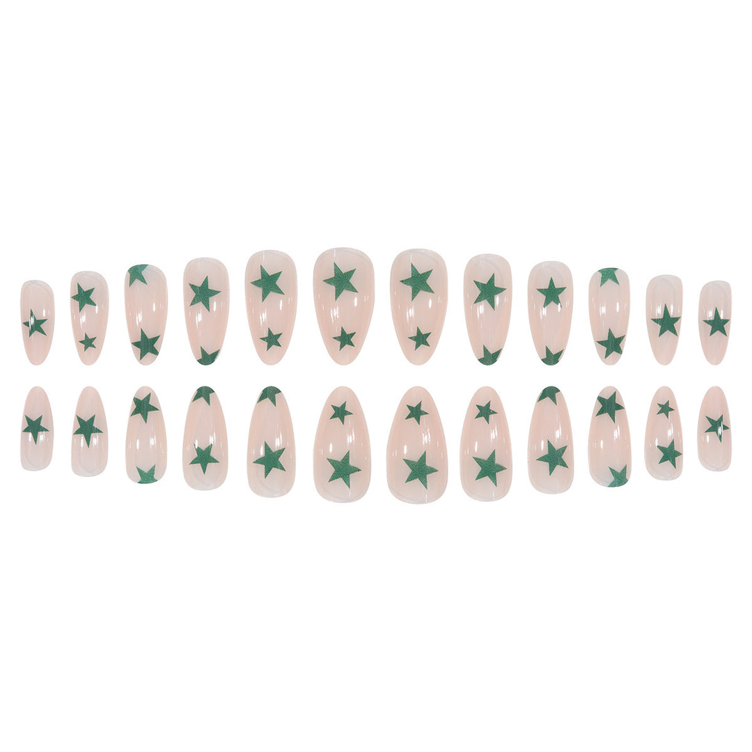 Star-Designed Stiletto Press-On Nails Bowlift