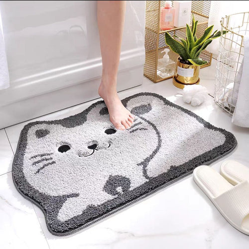 Cute Cat-Themed Bath Mat