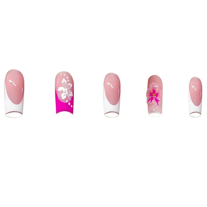 Floral Accent Decorative Press-On Nails Bowlift