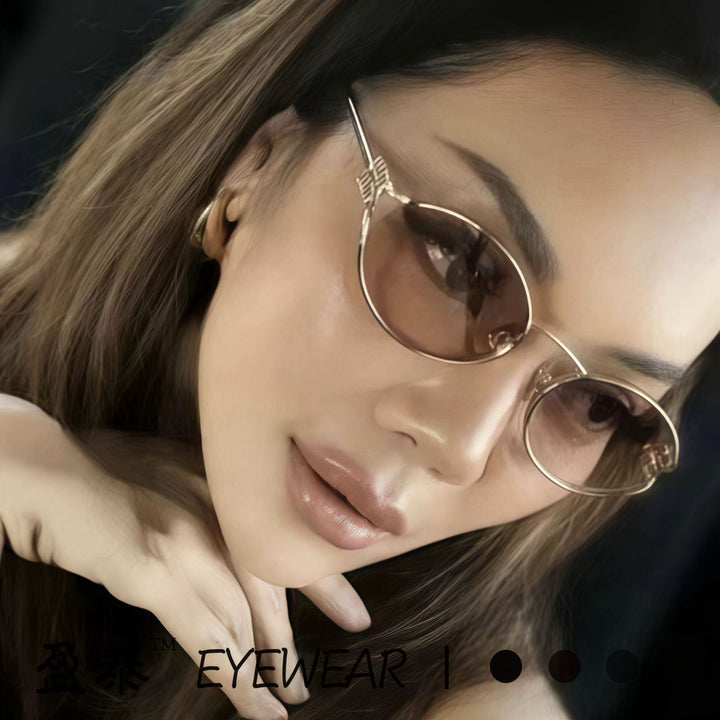 Women's elegant Cat-Eye sunglasses with fine metal frame Bowlift