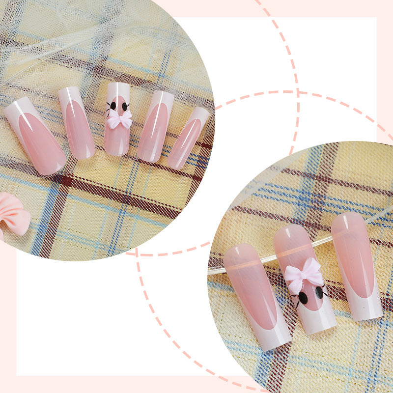 Cute Character Press-On Nail Set Bowlift