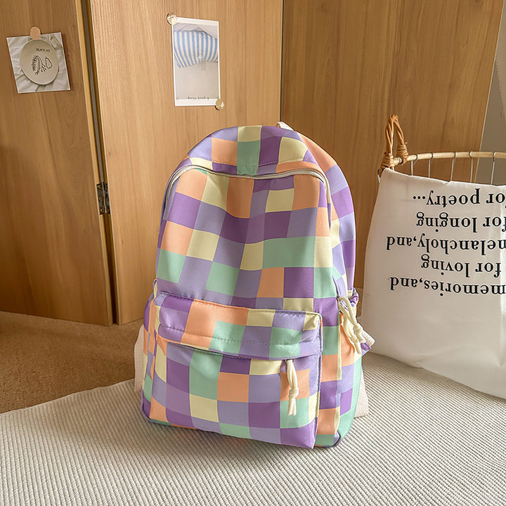 Colorful Checkered Pattern Backpack
