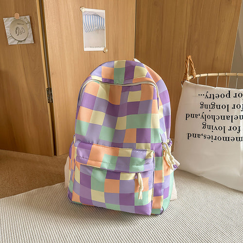 Colorful Checkered Pattern Backpack