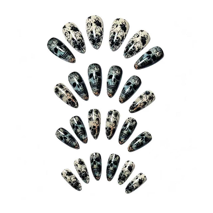 Art Nails in Creative Skull Design Bowlift