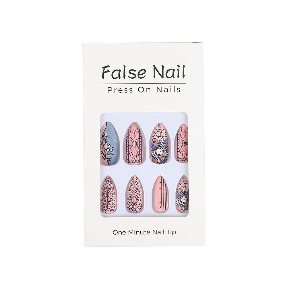 Creative Nail Art Set with Hand-Drawn Patterns Bowlift