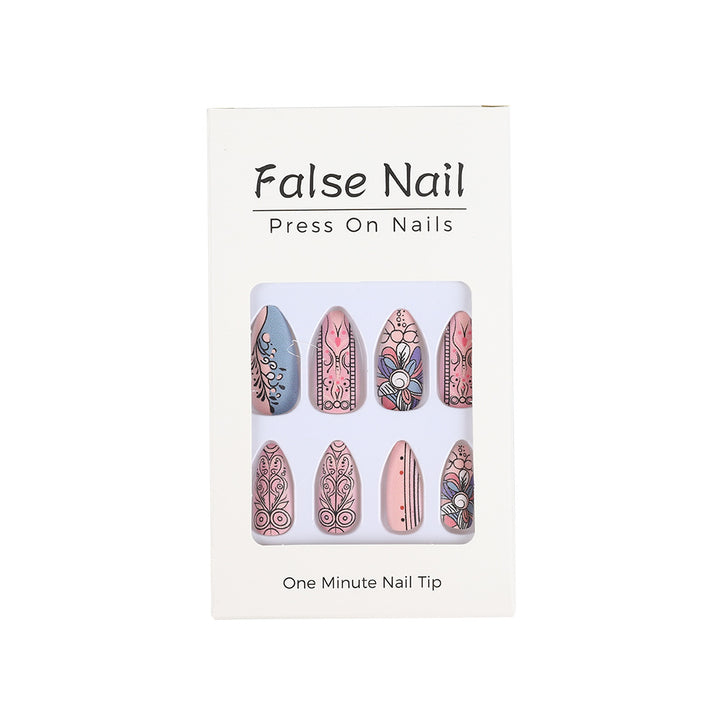 Creative Nail Art Set with Hand-Drawn Patterns Bowlift