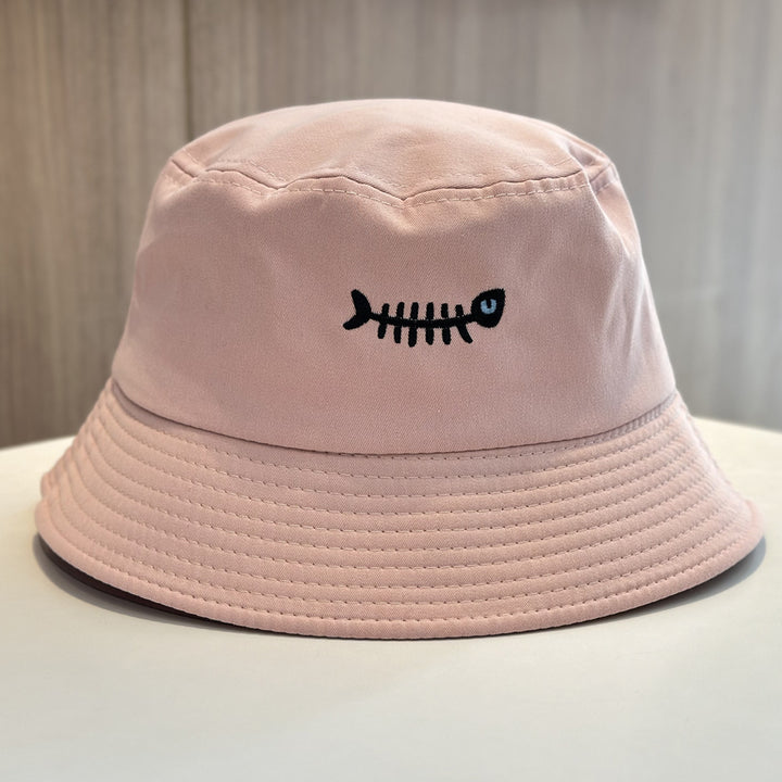Stylish Bucket Hat with Unique Fish Embroidery