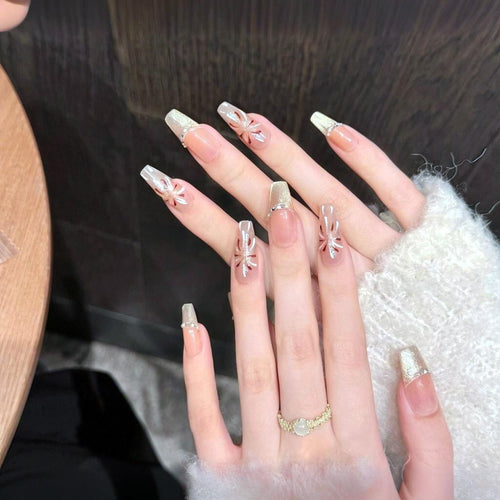 Elegant Floral Press-On Nail Design Kit Bowlift