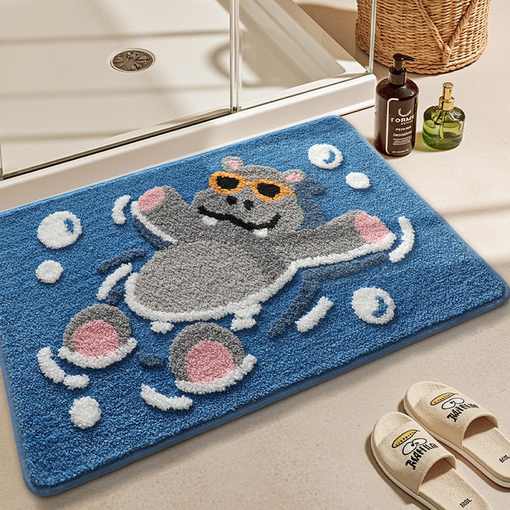 Plush Bunny-Themed Bath Mat Bowlift