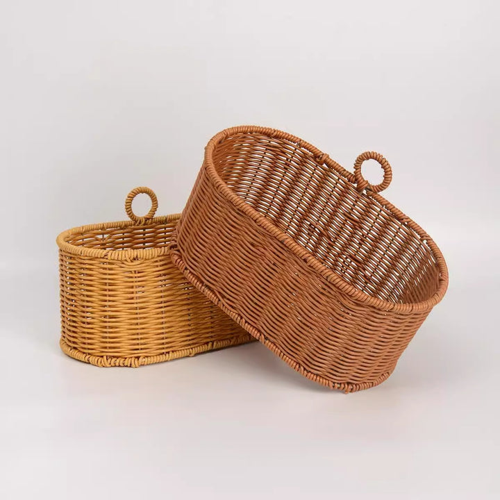 Handwoven willow basket with animal motif Bowlift