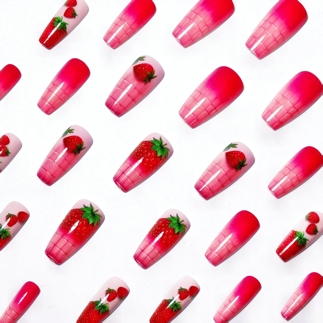 Strawberry-Themed Nail Art Designs Bowlift