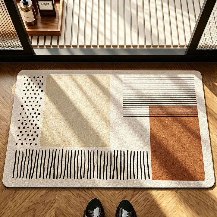Abstract Geometric Design Bath Mat Bowlift