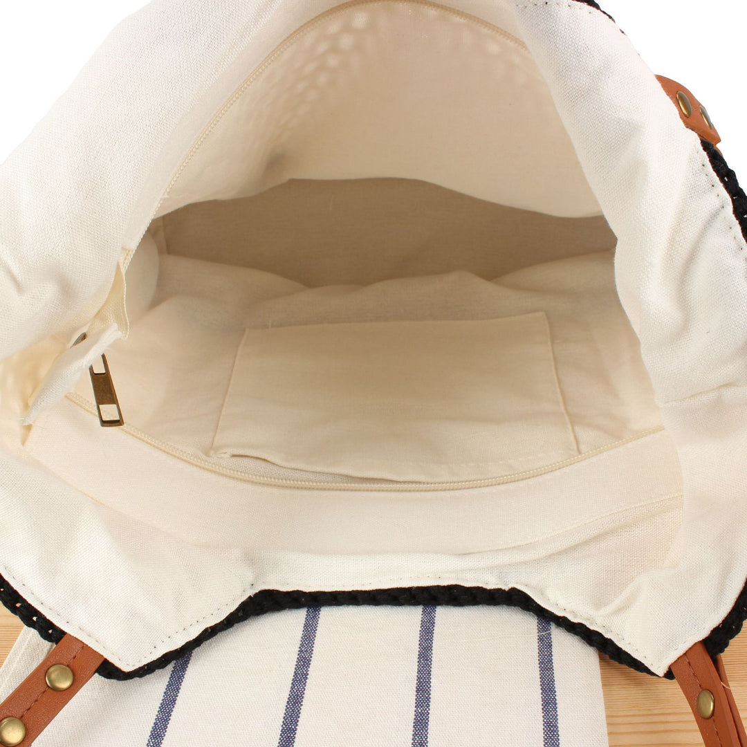 Elegant Handcrafted Basket Bag with Wide Leather Handle Bowlift