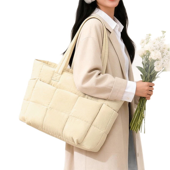 Quilted Multi-Pocket Tote Bowlift