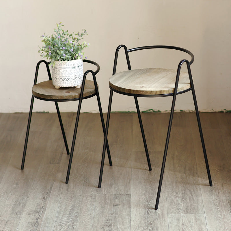 More modern stool with wooden seat Bowlift