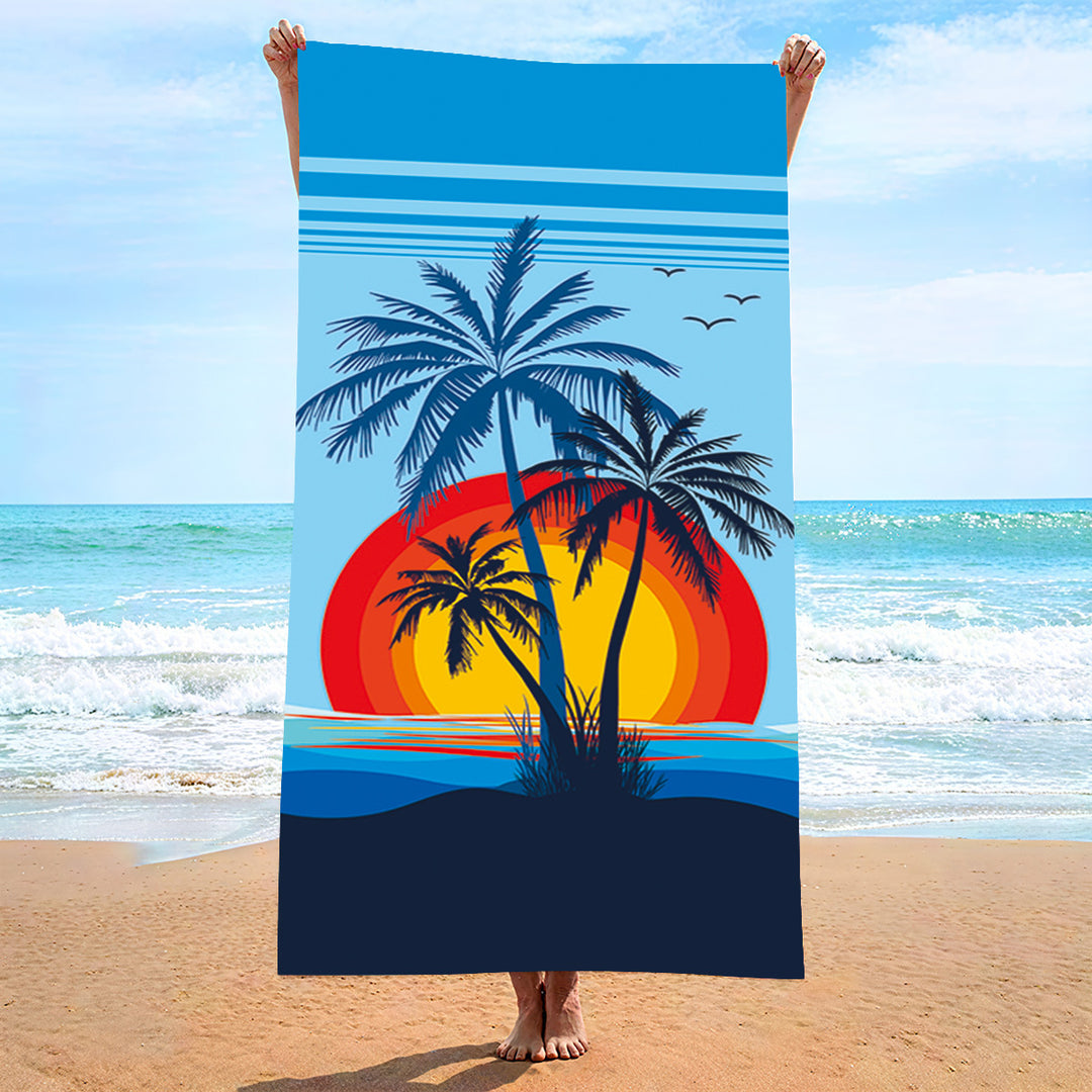 Ladies beach towel with maritime stripe pattern Bowlift