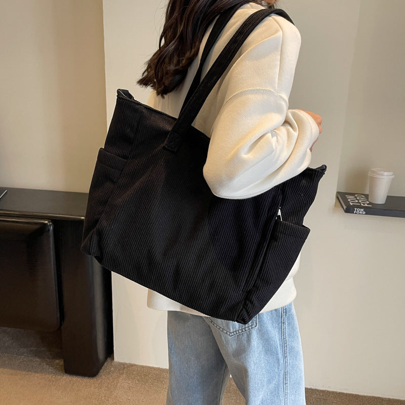 Textured Multi-Pocket Travel Tote Bowlift