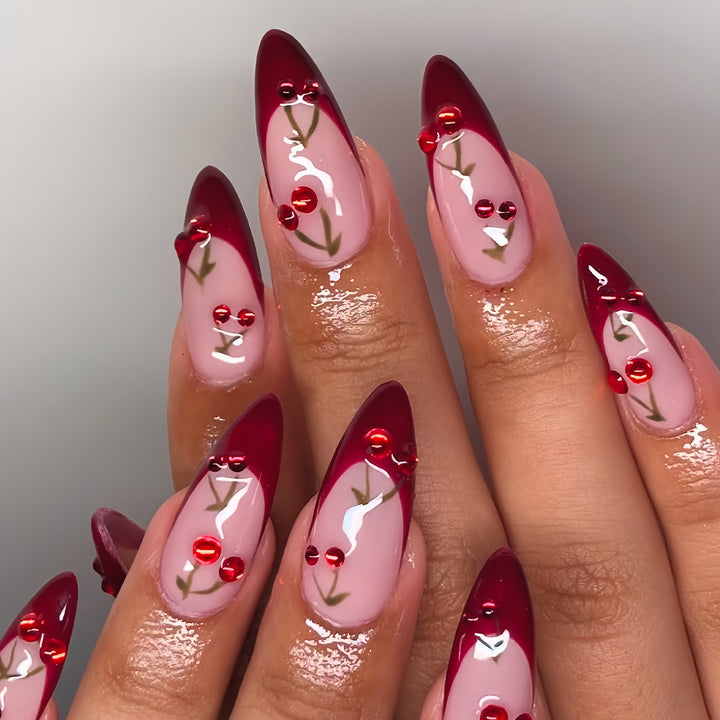 Artistic Cherry Blossom Press-On Nail Set Bowlift