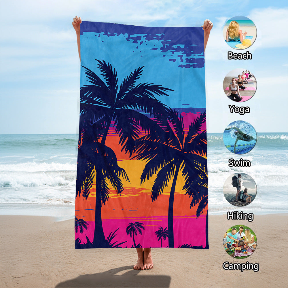 Beach towel with tropical palm leaf design Bowlift