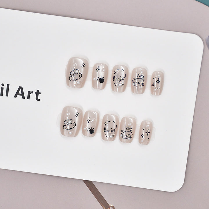 Glamorous Heart-Themed Press-On Nail Set Bowlift