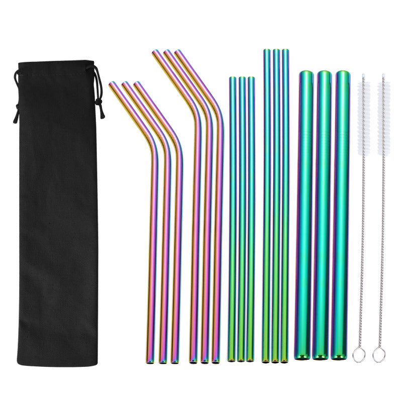 Stainless Steel Straw Set with Cleaning Brushes Bowlift