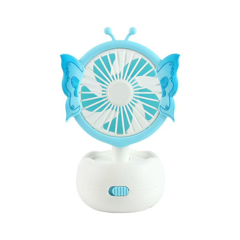 Unisex portable children's table fan with butterfly design, rechargeable and quiet Bowlift
