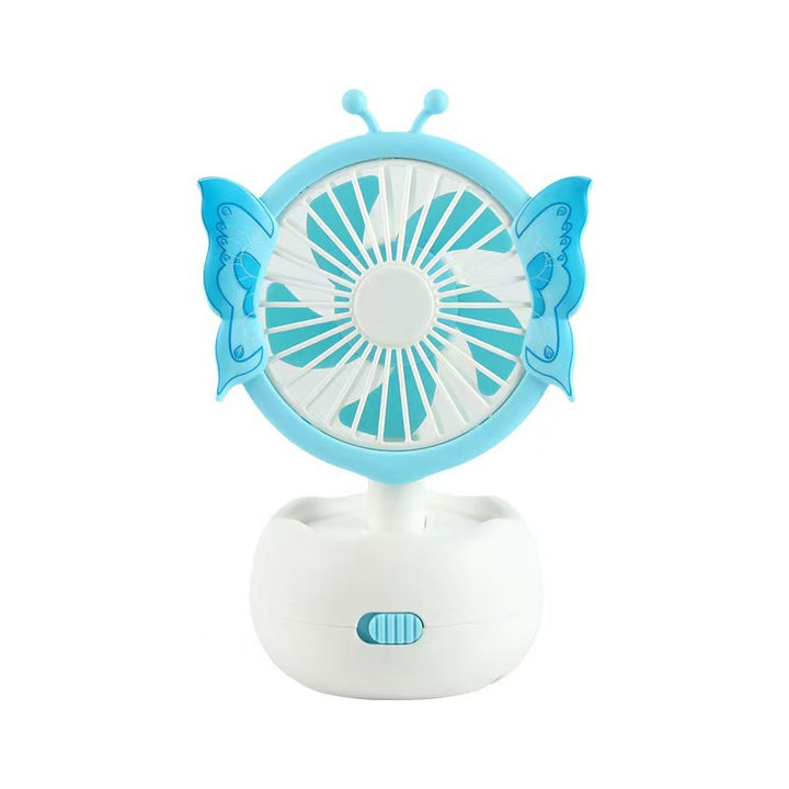 Unisex portable children's table fan with butterfly design, rechargeable and quiet Bowlift